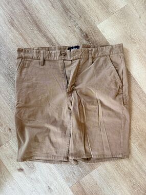 Brixton Tan Flat-Front Chino Shorts